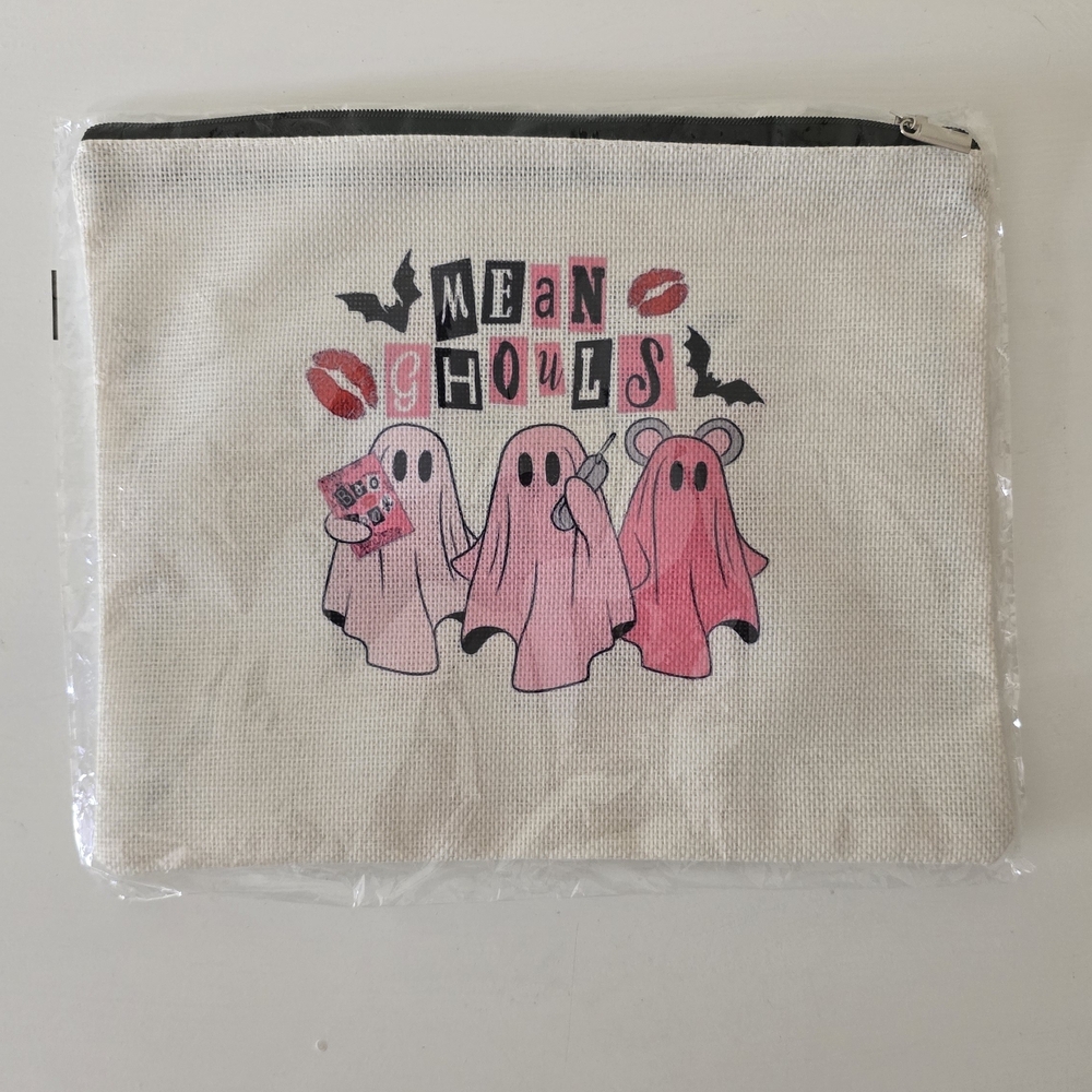 Mean Ghouls Halloween Canvas Zipper Pouch | New